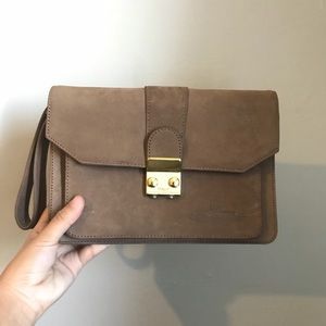 Dino Bassi Brown Combination Clutch Bag